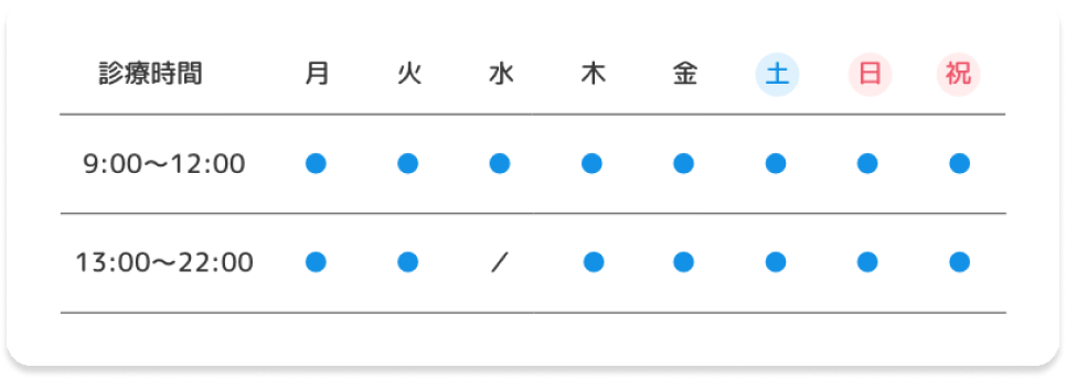 診療時間の画像